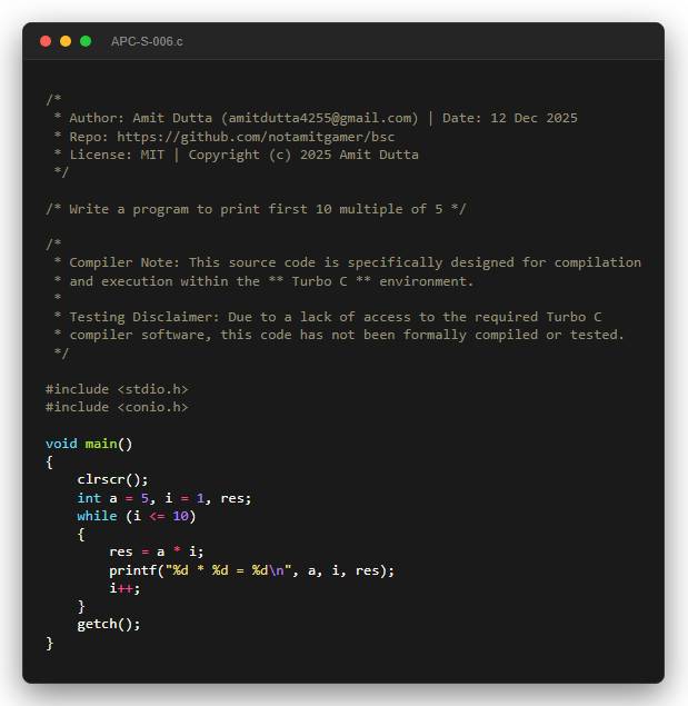 Write a program to print first 10 multiple of 5